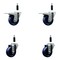 Service Caster 3.5'' SS Solid Poly Swivel 7/8'' Expanding Stem Caster Set 2 Total Lock Brakes, 4PK SCC-SSEXTTL20S3514-SPUS-2-S-2-78 - alternate 1